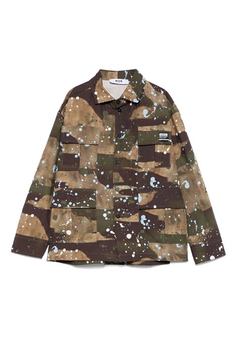 Camicia con stampa camouflage MSGM KIDS | S5MSJBSI039MS023